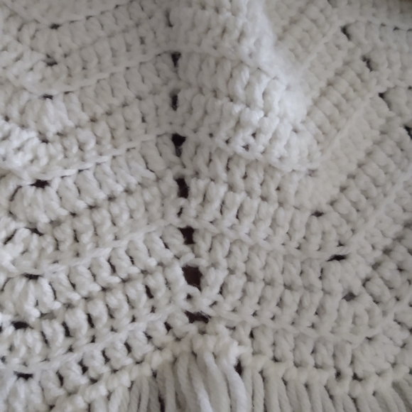 Vintage White Crocheted Baby Blanket - Picture 3 of 5